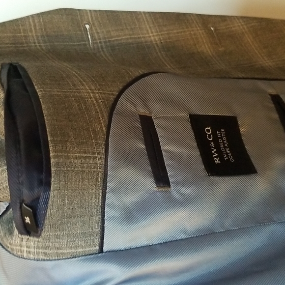 RW&Co size 36 grey/blue plaid tailored blazer - Picture 4 of 6